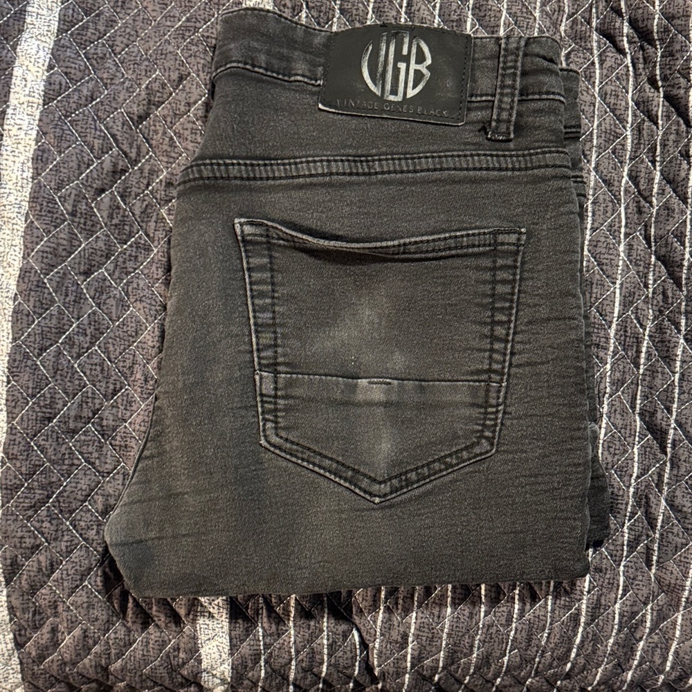 VGB Men's Slim Black Jeans